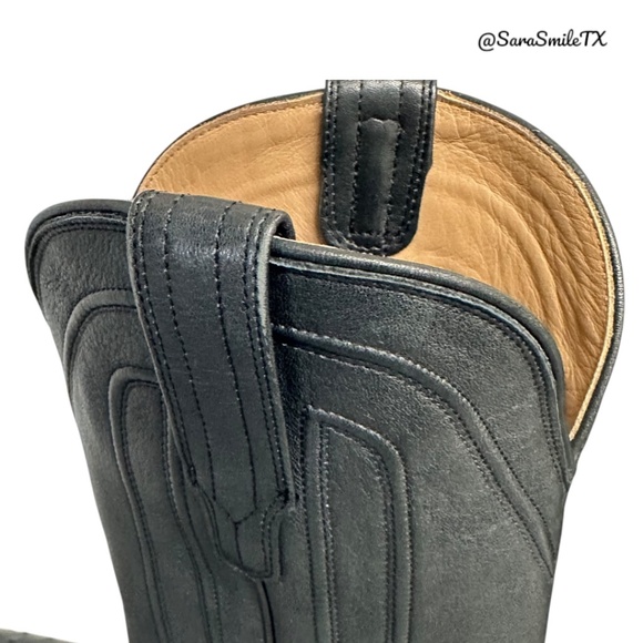 TECOVAS The Carter Mens Black Handmade Full-Quill Ostrich Cowboy Boots - Picture 12 of 14